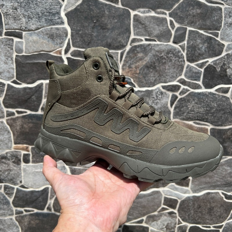 Tactical Boots Gunung Sepatu Boot Tactical Kanvas 6 Inci Hijau Tundra untuk Pria Outdoor Gunung Sepa