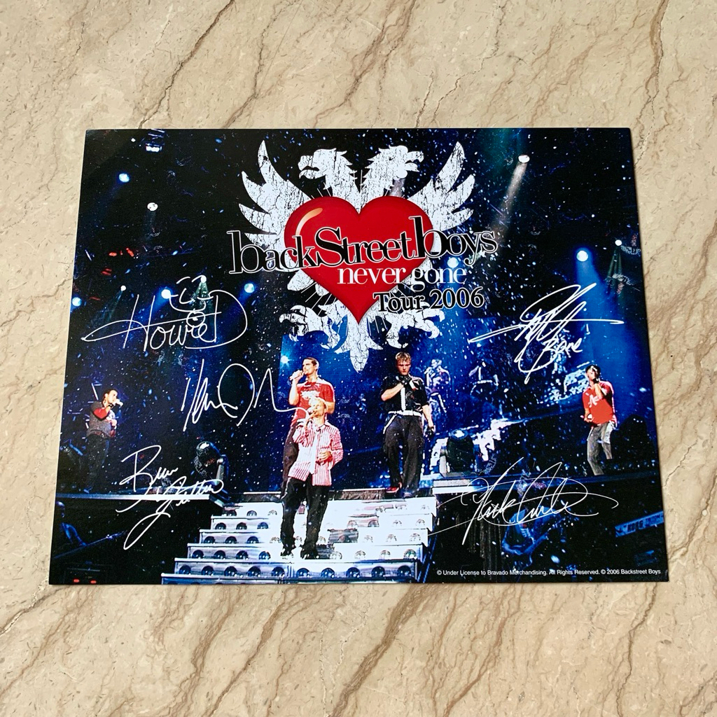 Backstreet Boys Never Gone Tour Lithograph Printed Autograph signature BSB photo