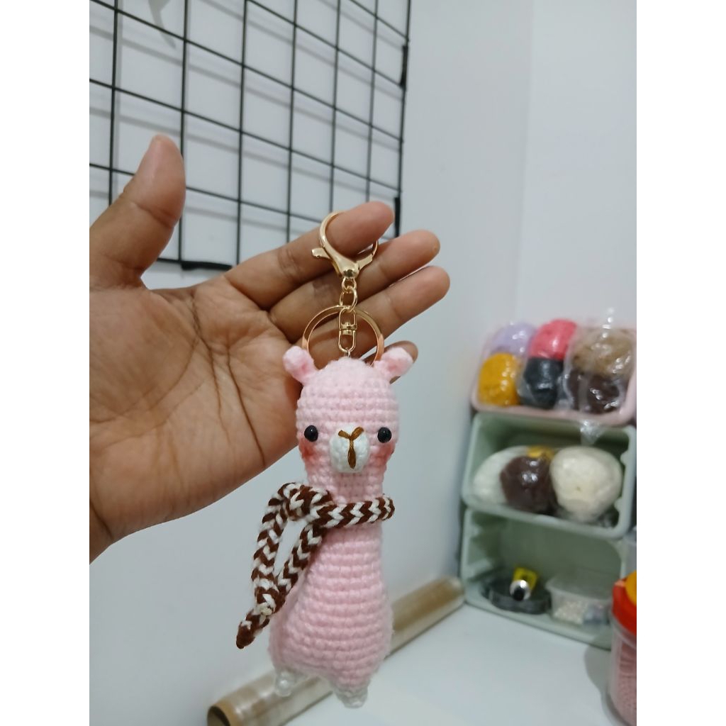Alpaca Plushie/Boneka Rajut Alpaca/Amigurumi Alpaca/Keychain Rajut Alpaca/Bagcharm Rajut Alpaca/Souv