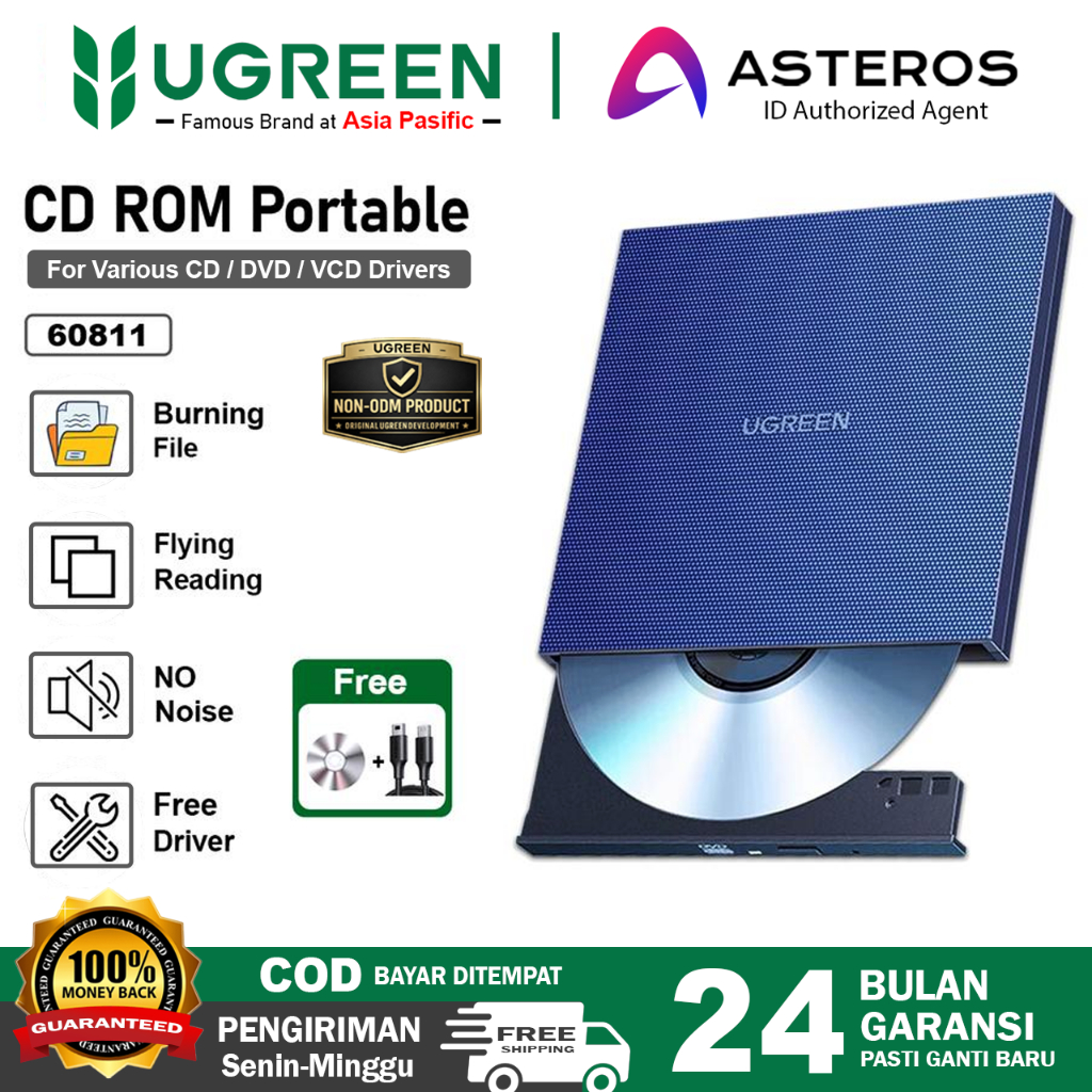 UGREEN CD ROM Drive External USB 2.0 CD/DVD-ROM Combo DVD RW ROM