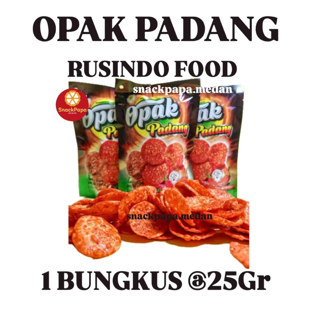 MAKANAN RINGAN OPAK PADANG [1 BUNGKUS @25G] | RUSINDO FOOD OPAK PADANG CEMILAN ASYIK YANG LAGI SANTA