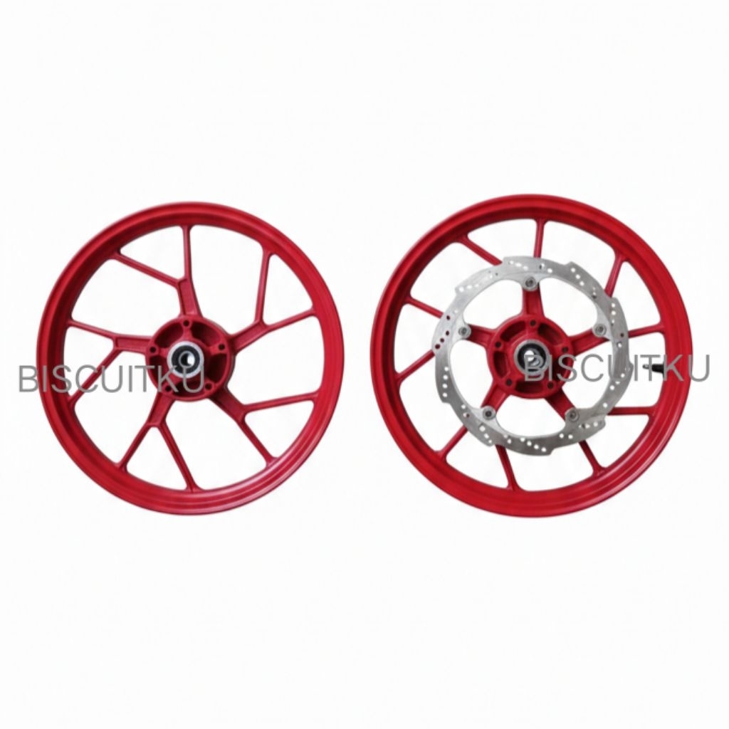 Velg Depan / Rims Wheel Depan Belakang Merah Satria Fu Karbu Raider 150 PNP FU FI Raider Fi Lepasan 