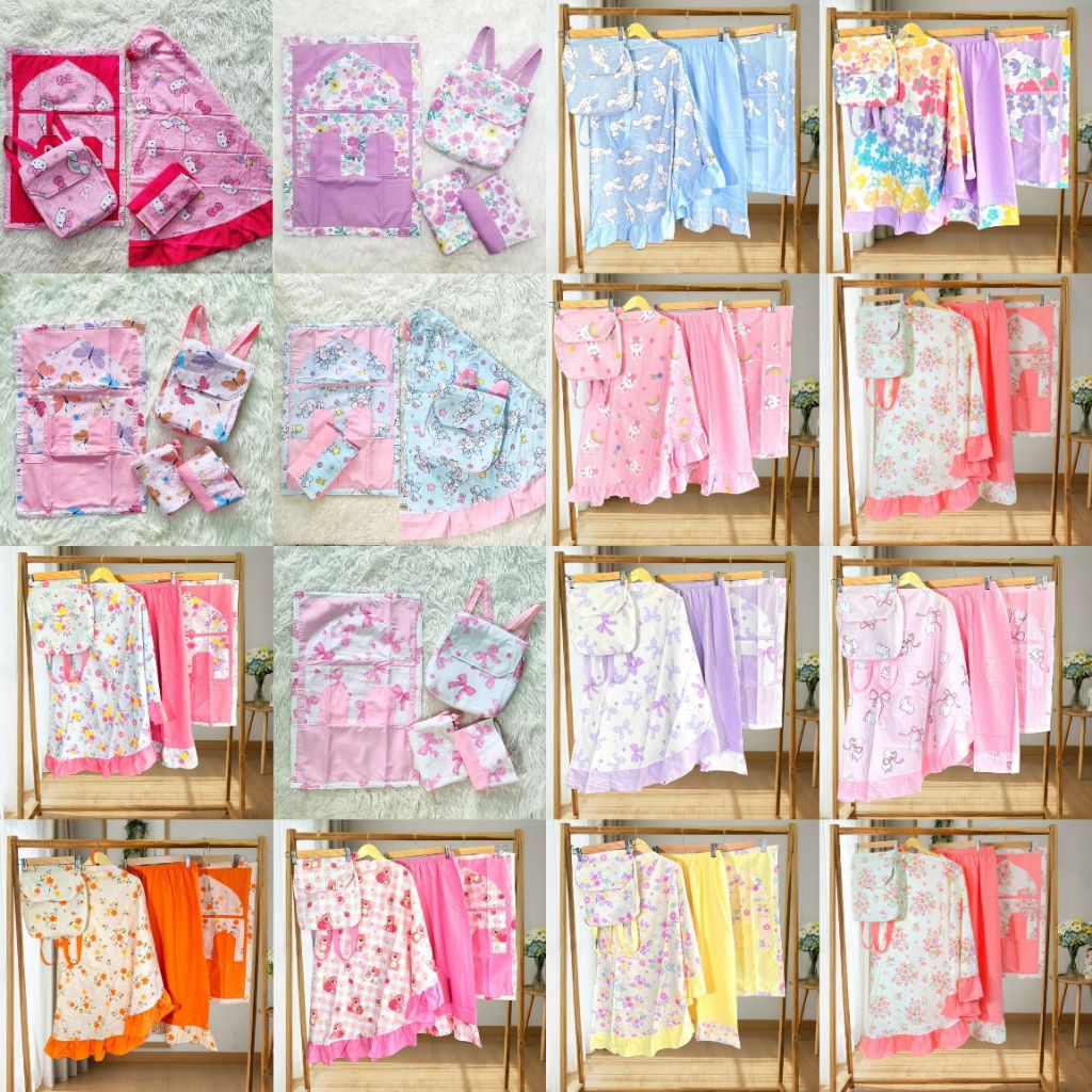 Set Mukena Anak Tas Sajadah Free Tasbih | Mukena Anak Motif Karakter Lucu | Mukena Anak Usia 1-11 ta