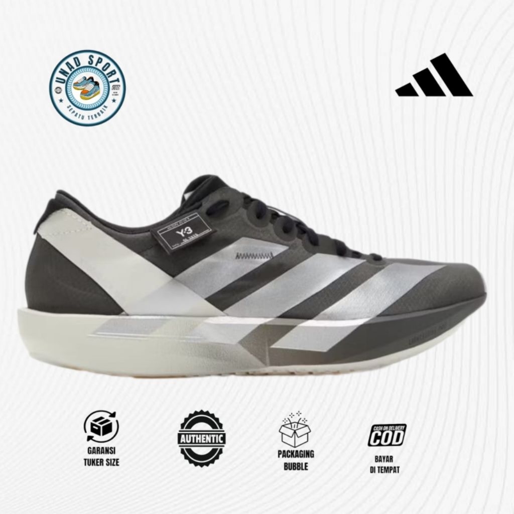 sepatu lari pria y3 adizero  9 cinder black