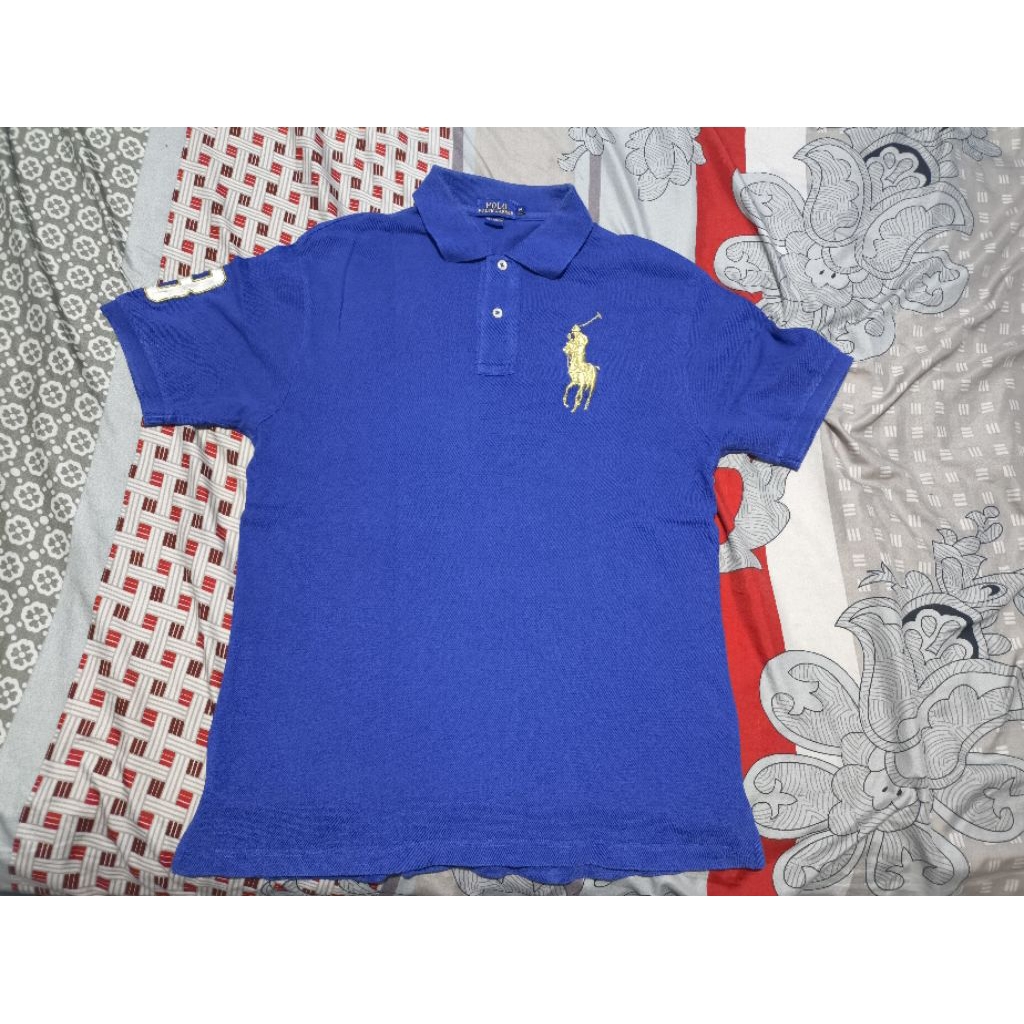 kaos polo ralph lauren original biru