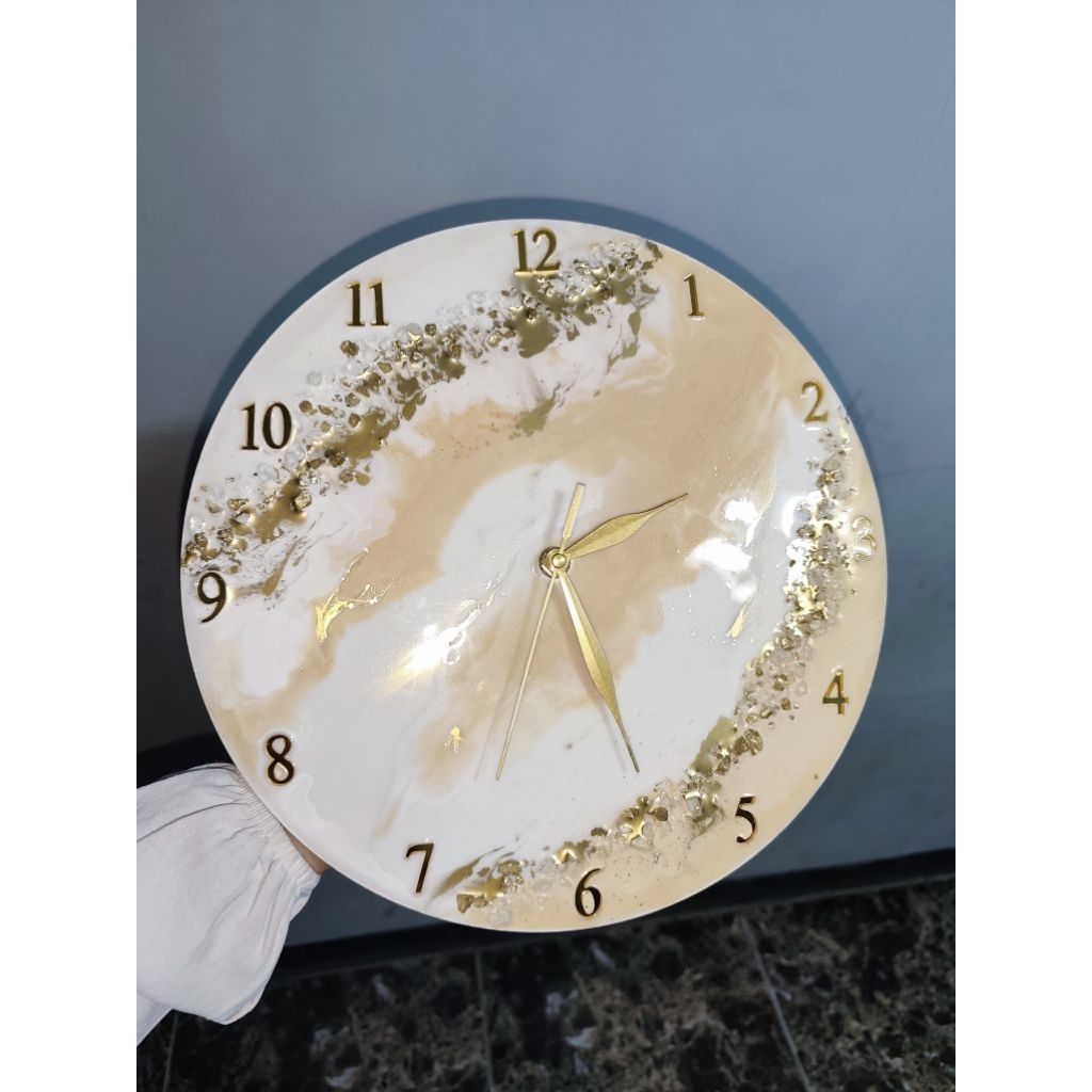 Jam dinding resin art diameter 30cm