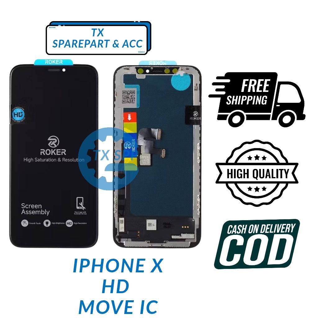 ( TX ) LCD UNTUK IPHONE 10 / X FULLSET BY ROKER