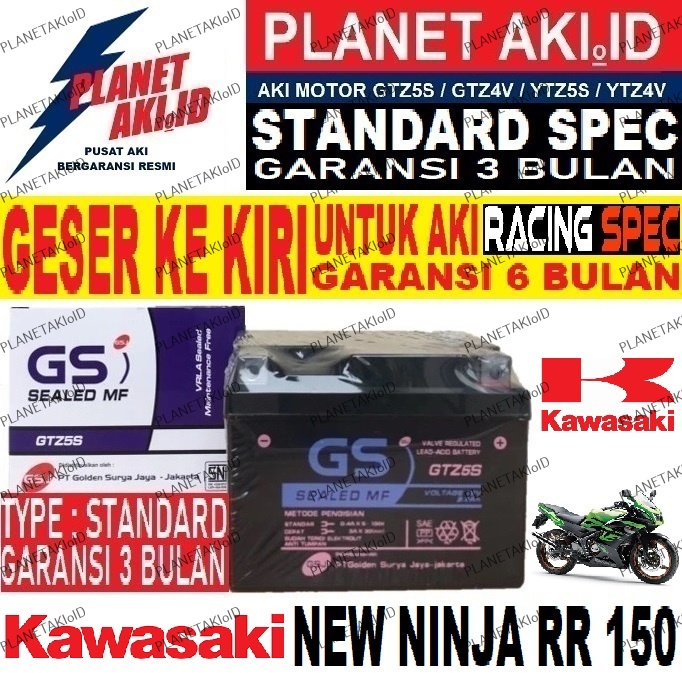 Aki Motor Kawasaki New Ninja RR 150 Aki Kering Accu Kering MF GTZ5S