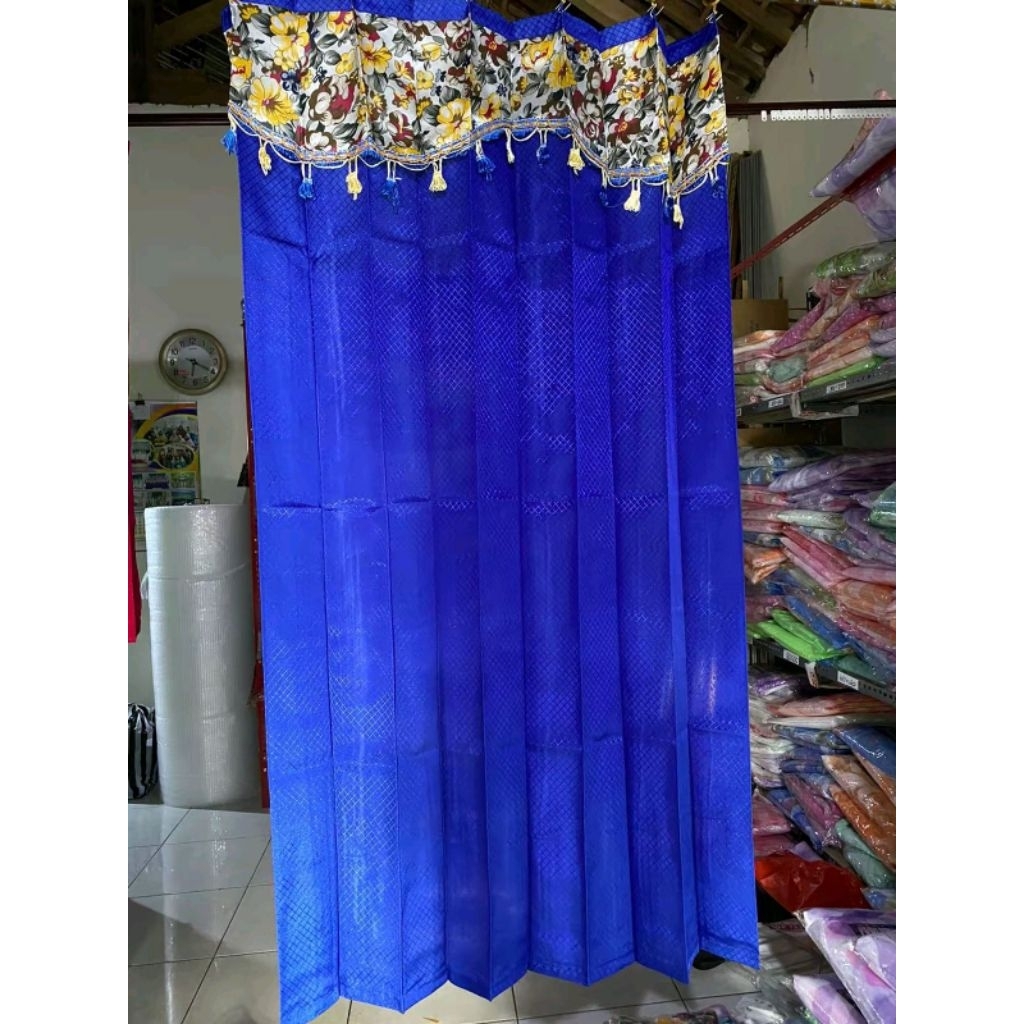 Gorden Plisket Polos Poni Jendela Pintu Lebar 1m