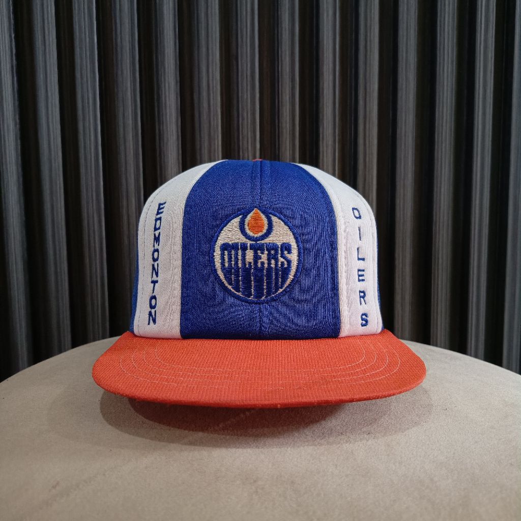 Topi Snapback Jaring NHL Edmonton Oilers Vintage Lawas