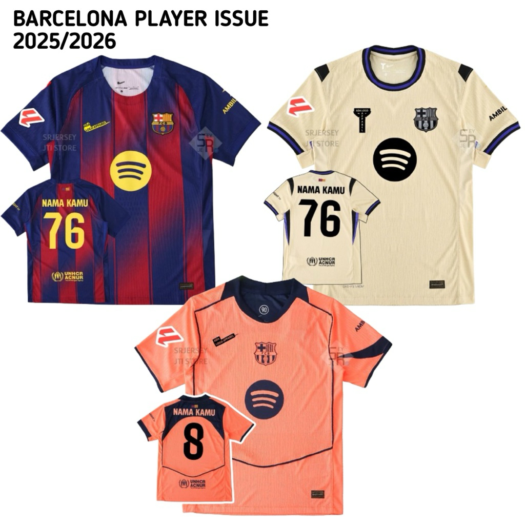 PLAYER ISSUE Jersey Barcelona Home Away Third/3RD 2025 2026 - Jersey Barca Terbaru High Quality
