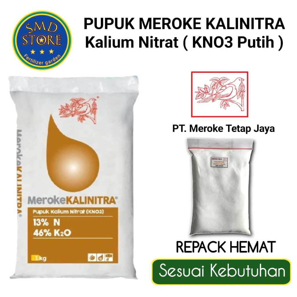 Meroke Kalinitra Kalium Nitrat KNO3 N 13% K 46% Repack – 100g 200g 500g