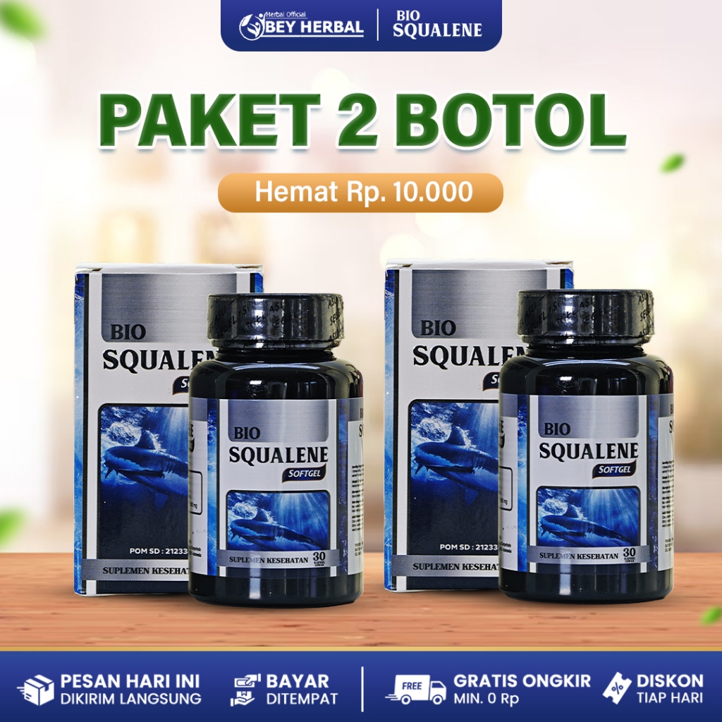 Paket 2 Botol Bio Squalene Softgel / Bio Squalene