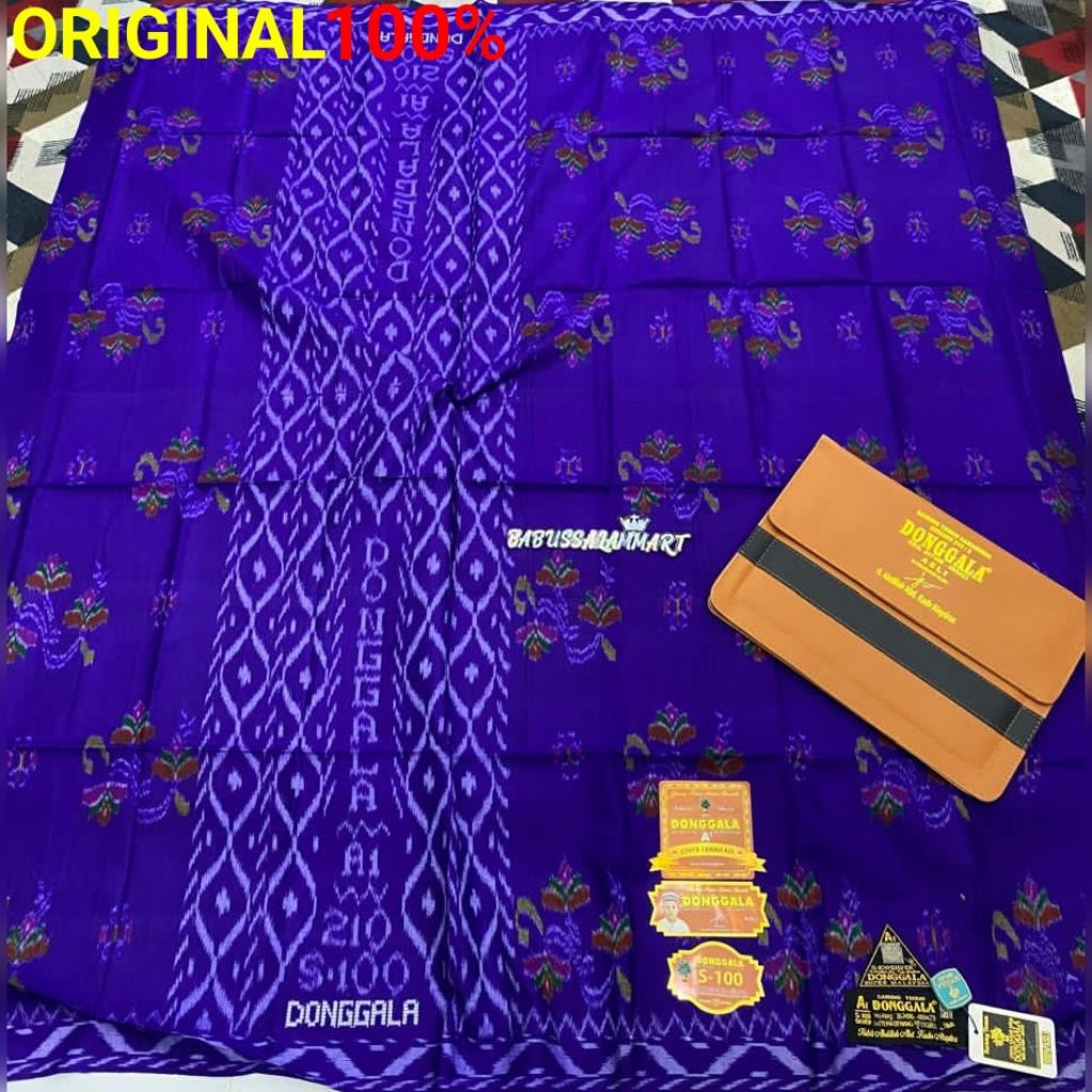 SARUNG DONGGALA ORIGINAL MST S100 Full Sutra basah jaminan original Tipe Tertinggi motif kembang