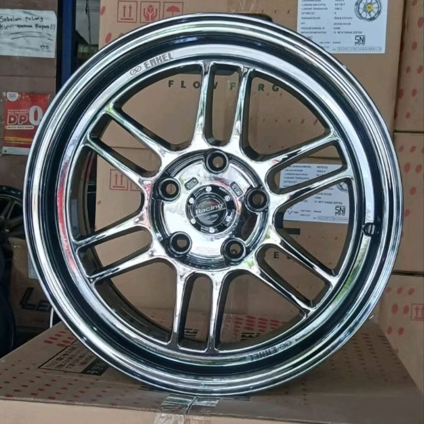 velg mobil ring 16 ENKEI RPF1 BLACK CROME R16 LEBAR 7 velg racing Innova ertiga Luxio grandmax hilux