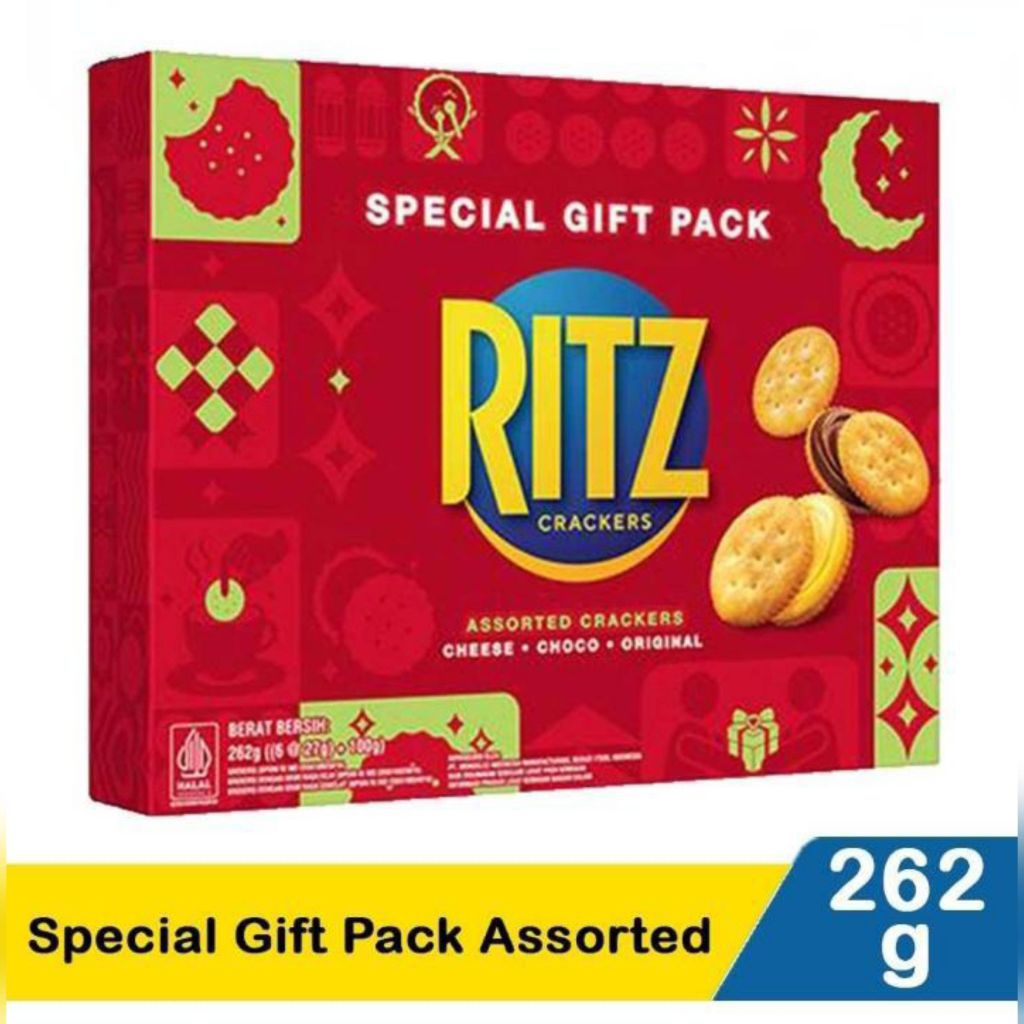 hampers parcel lebaran Ritz Biskuit assorted chesse choco original besar 262g - Gurih, Renyah, Pas u