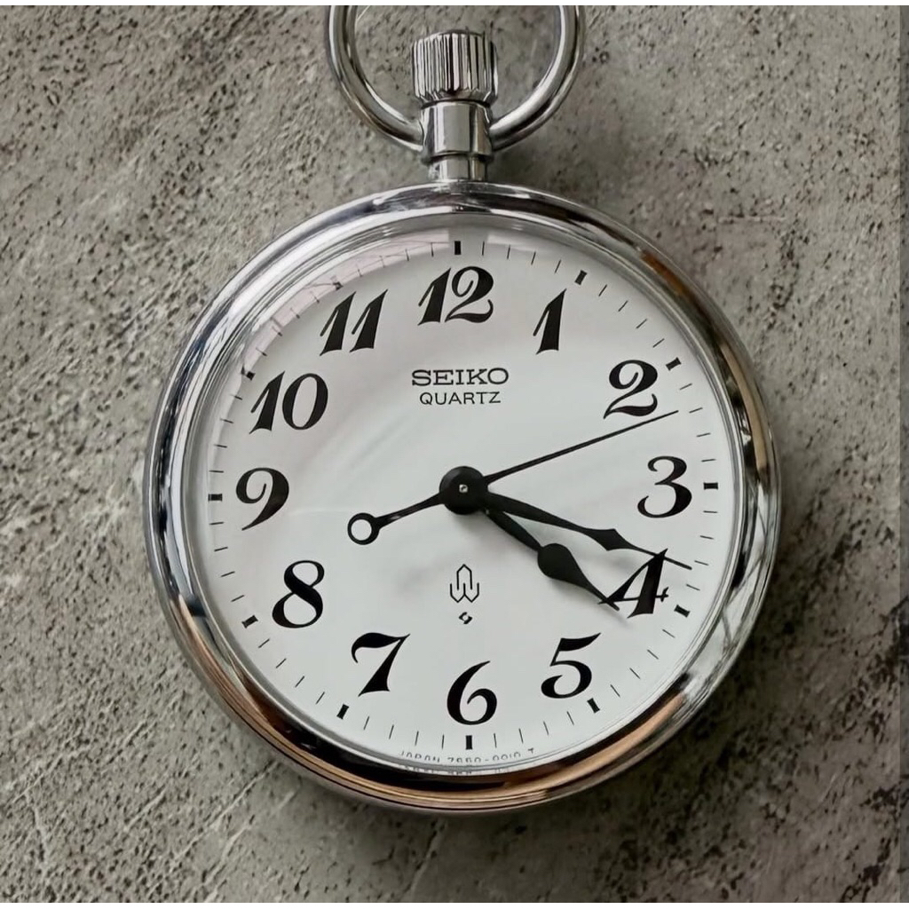 Jam Kantong Saku SEIKO Quartz 7550-0010 ACRP Pocket Watch ORIGINAL Circa 1980's (Collector Item)