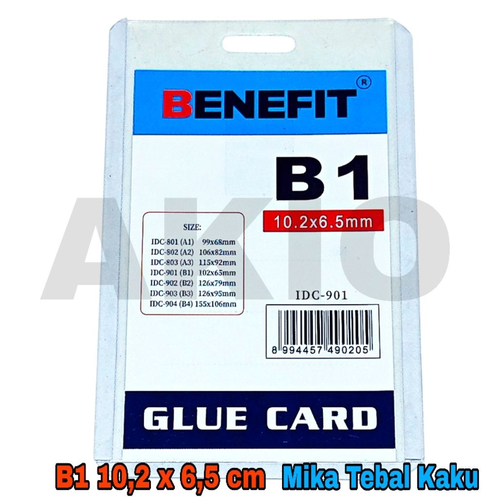 ID Card Holder Nametag Lanyard Kalung Mika Plastik B1 BENEFIT IDC-901 TEBAL 10,2x6,5 cm Tali Gantung