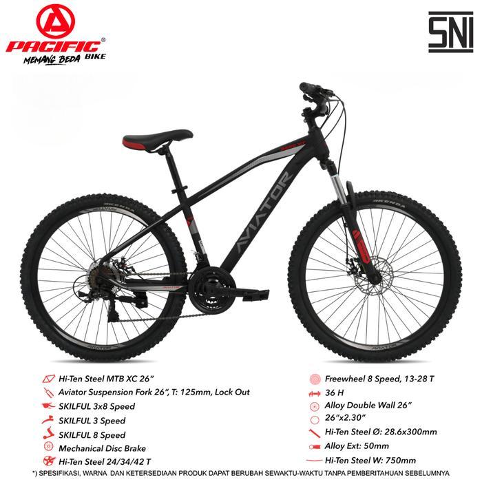 sepeda gunung mtb 26 inch aviator 2692 xt sepeda gunung terbaru by pacific