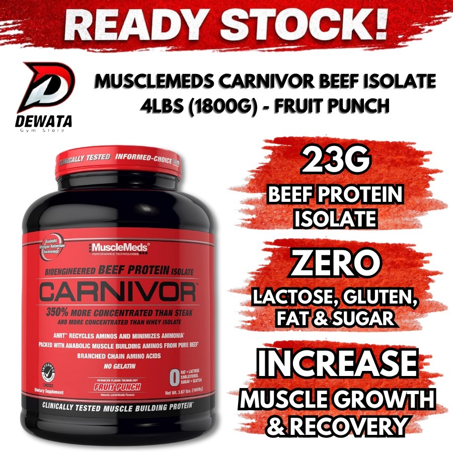 MuscleMeds USA Carnivor Isolate 4 lbs Beef Protein Iso Whey High Protein for Muscle Growth & Amino R
