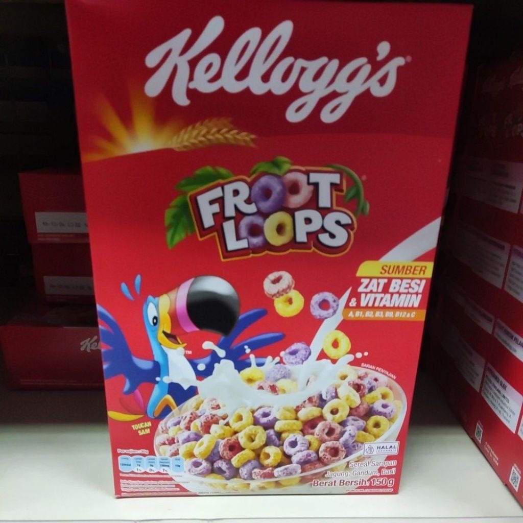 Kellogg’s Froot Loops 150g - Sereal Berwarna Ceria, Rasa Segar, Halal