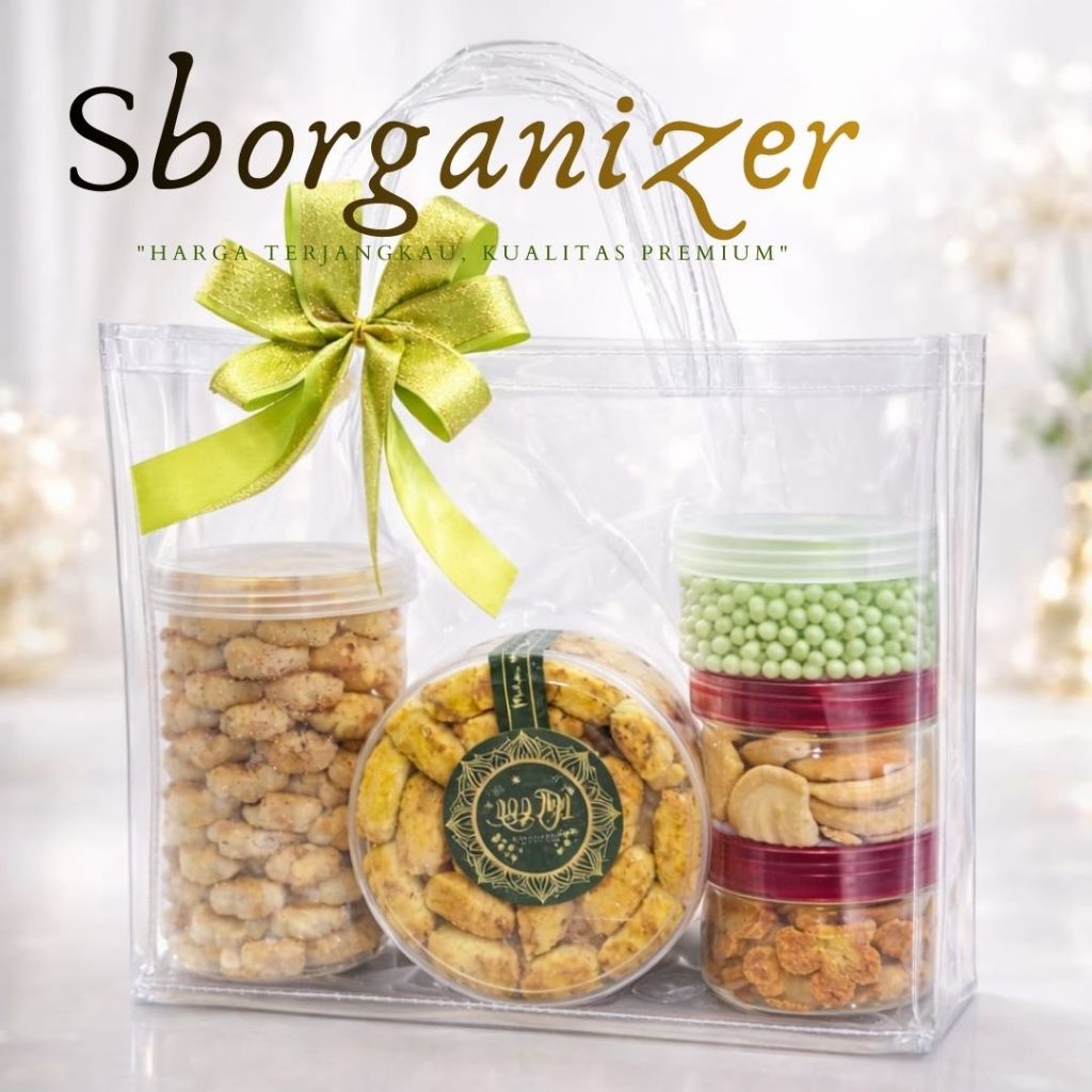 Tas PLastik Tabung Isi 3 Jar 600ml  800 ml 1000ml  tenteng mika toples tabung, dus 3 toples tabung