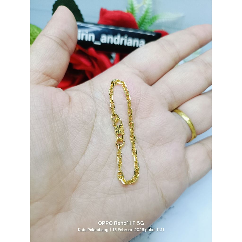 gelang CD bayi/anak lapis emas 24k