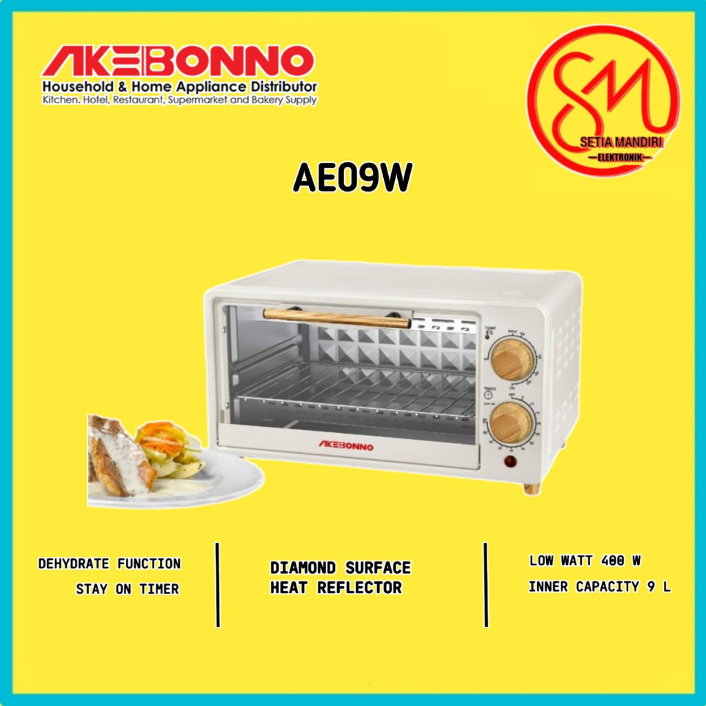 AKEBONNO MULTI ELECTRIC OVEN UKURAN 9 LITER / OVEN LISTRIK LOW WATT