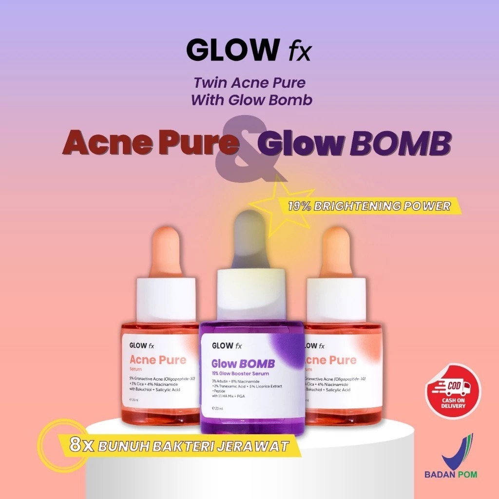 GLOW fx BEAUTY Serum Acne Pure 20mL & Glow Bomb 20ml