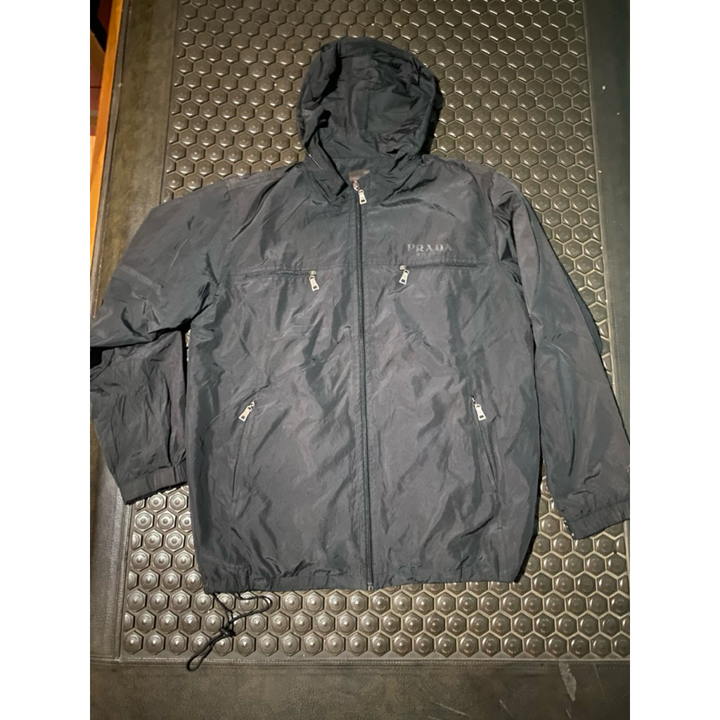 JAKET SUPER LUXURY PRADA MILANO HITAM PEKAT MEWAH BRANDED