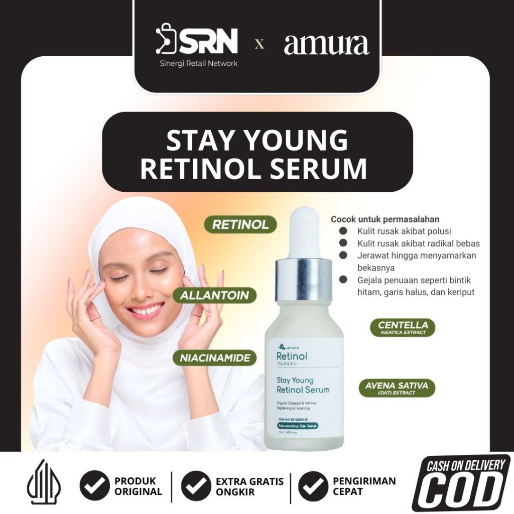 Amura Skincare Retinol Serum Pemutih Wajah Menghilangkan Flek Hitam Official