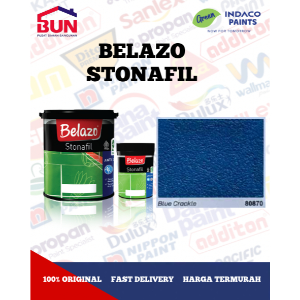 Belazo Stonafil Cat Lapangan Anti Slip Halal 2,5KG - 80470 BLUE CRACKLE