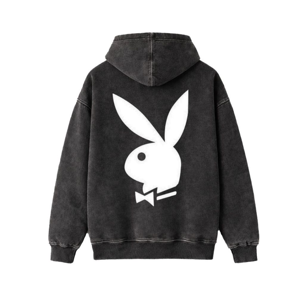 Psycho Crucify "Playboy" Stone Wash Hoodie | Washing | Jaket | Hoodie Band | Hoodie Playboy