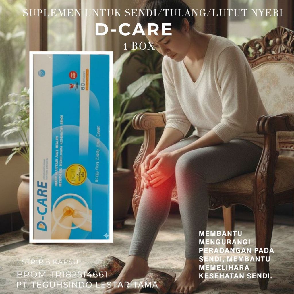 1 box isi 6strip D-Care suplemen untuk sendi/lutut/tulang/nyeri