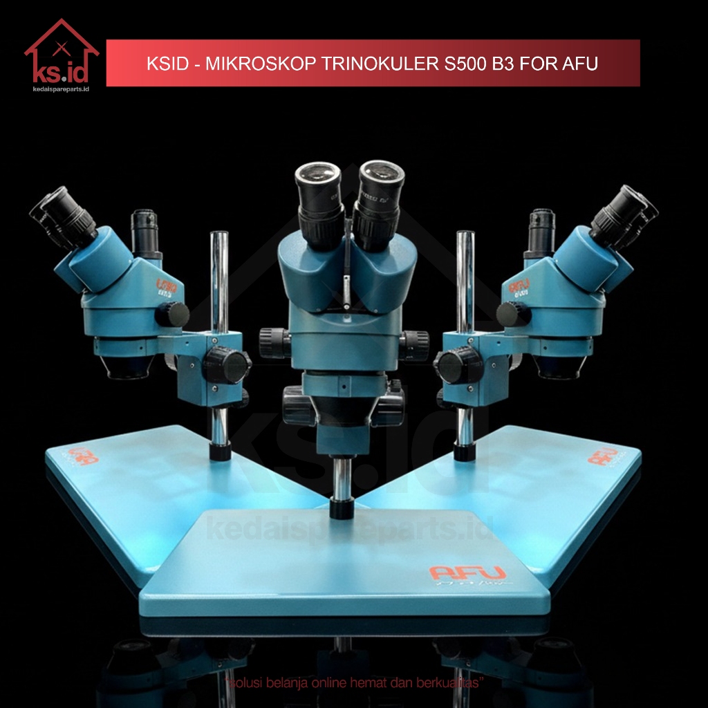 KSID - Mikroskop Trinokuler S500 B3 for AFU / Microscope Stereo Trinokuler S500 Alas Lebar B3 Plus L