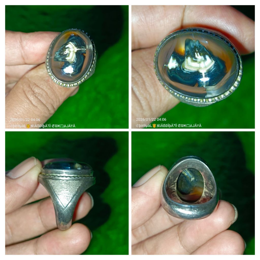 CINCIN PERAK BATU AKIK MOTIF