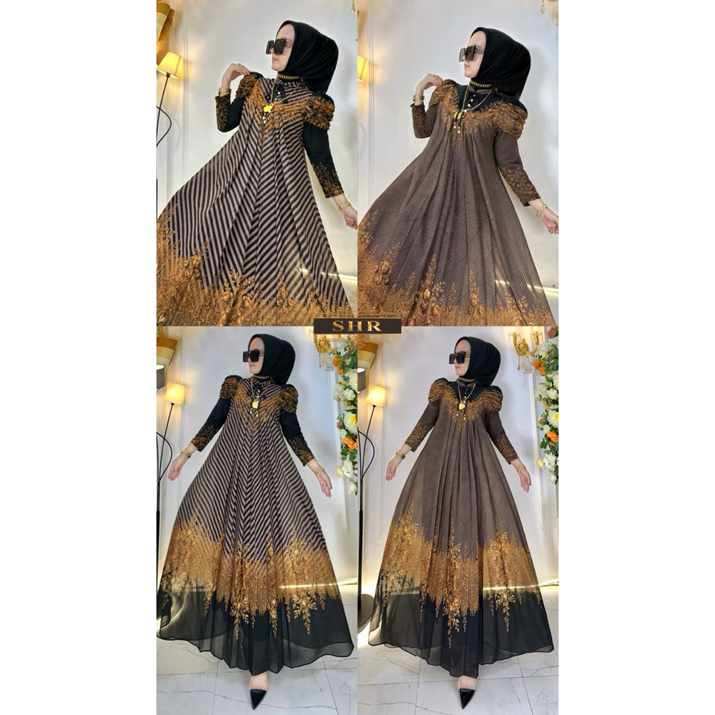 SHR ORI READY MAXI DRESS PRINCES RATU ULAR SALUR CERUTY PRINTING FULL FURING BY SHR ORI