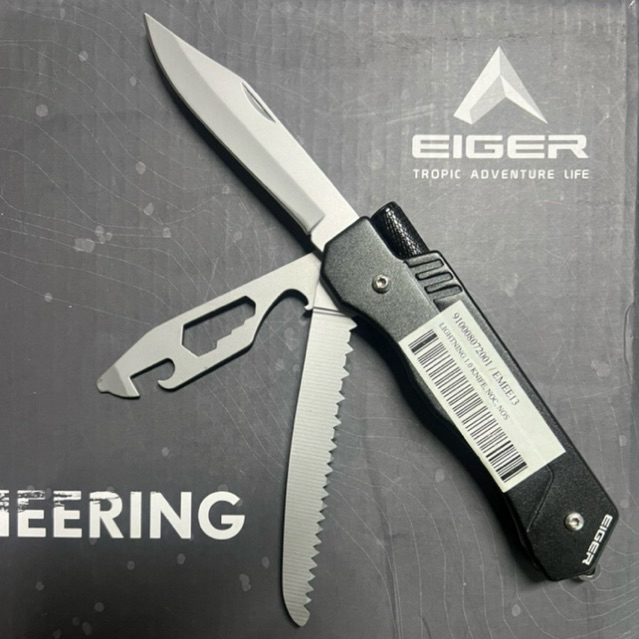 Pisau Lipat Perlengkapan Outdoor Eiger1989 Lightning 1.0 Knife Survival Kit