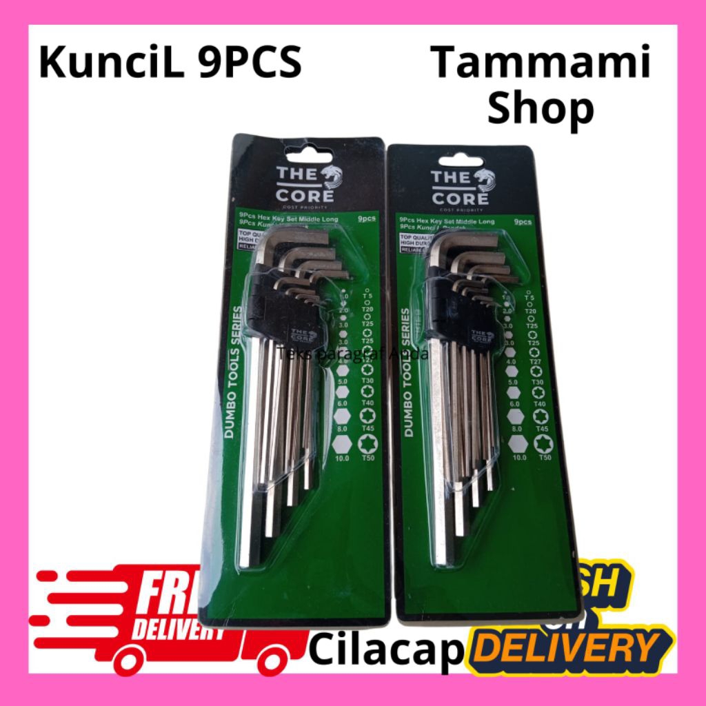 kunci L biasa kunci L panjang 9 pcs