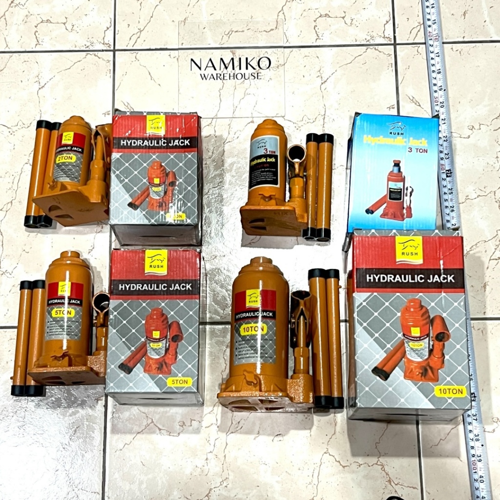 RUSH Dongkrak Botol Hidrolik pengangkat Mobil 2 3 5 10 Ton NAMIKO WAREHOUSE