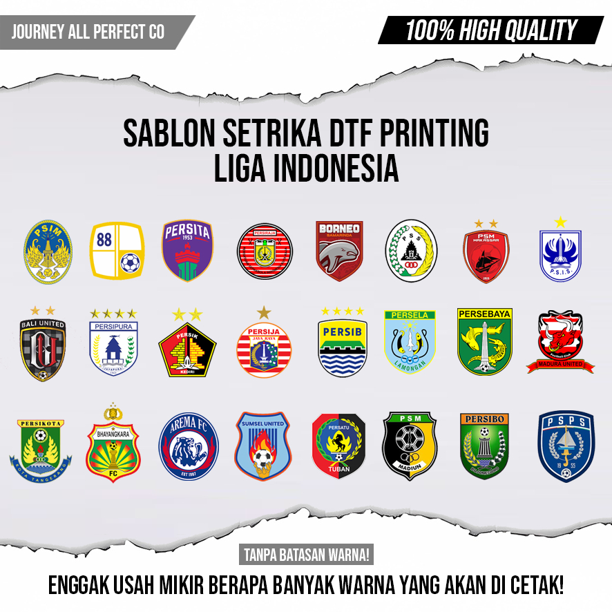 SABLON SETRIKA PATCH LOGO CLUB LIGA INDONESIA