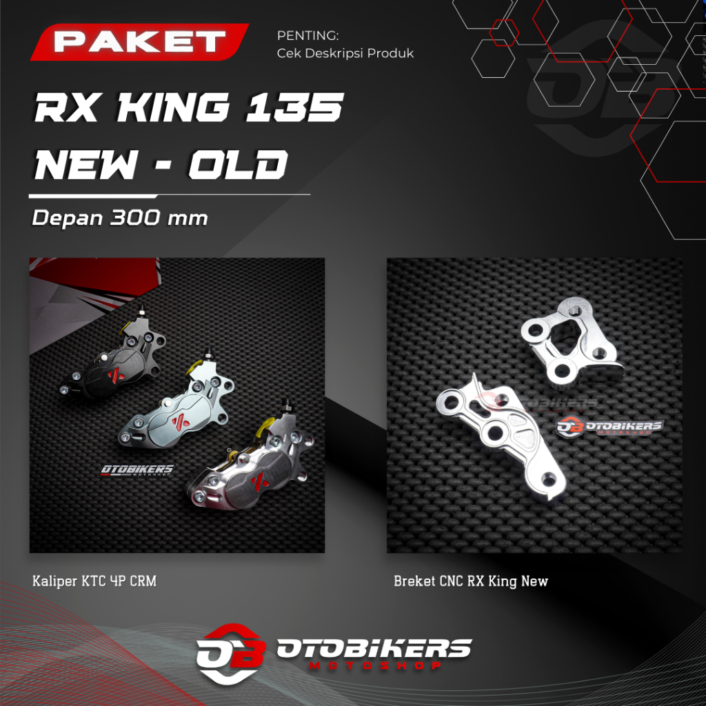 PAKET Kaliper KTC 4P CRM Depan 300 mm RX King New Old