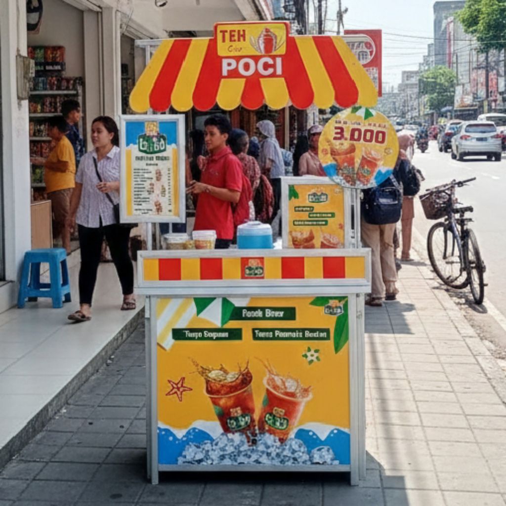 Booth Portable Es teh Full Variasi