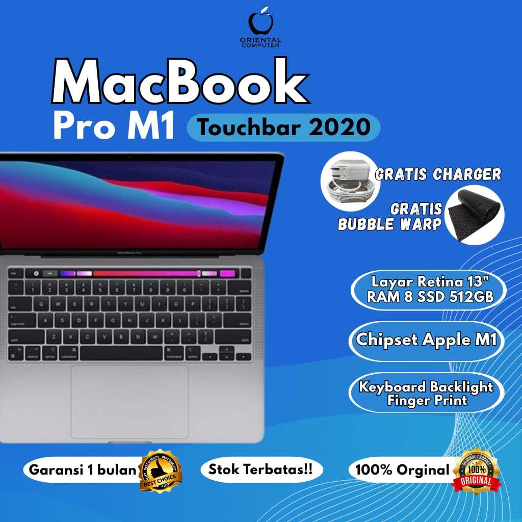 Laptop Apple Macbook Pro M1 2020 8/512GB SSD 13" Second Original Bergaransi