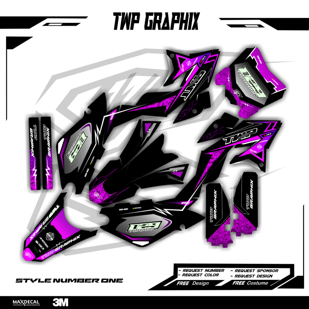 DECAL STICKER KAWASAKI DTRACKER / KLX BF / CRF 150 L / KLX GORDON BISA COSTUM DESIGN