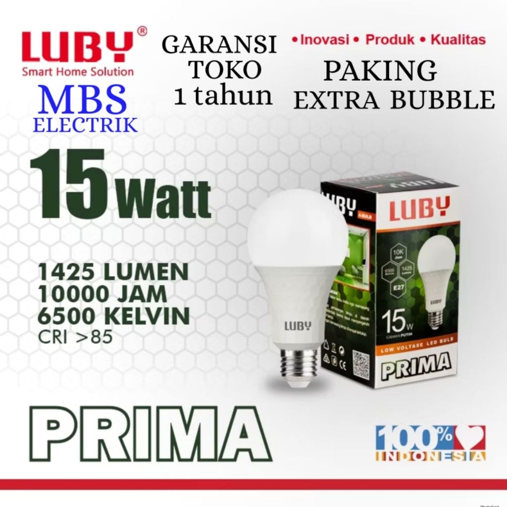 BOHLAM LED LUBY / LAMPU LED LUBY PRIMA 15W