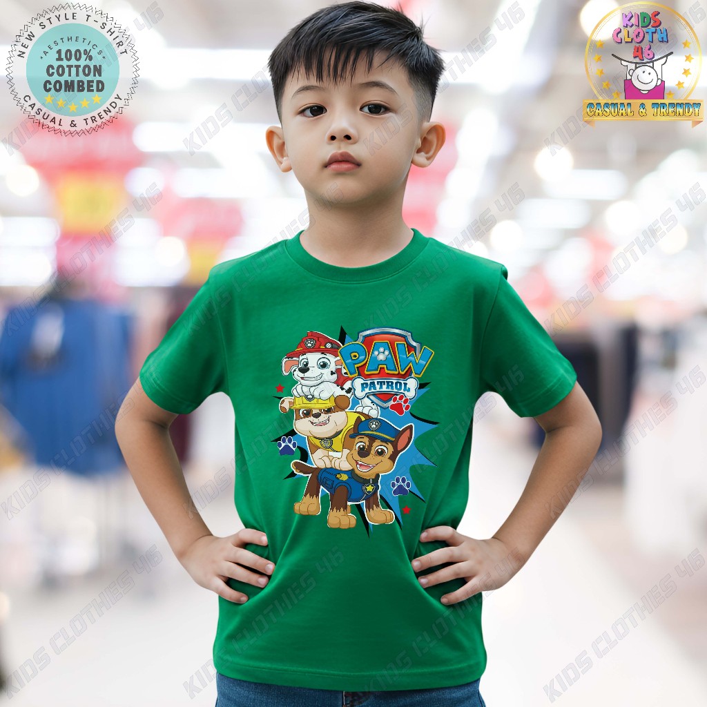 Kaos Anak Tshirt Anak Pakaian Anak Laki-laki & Perempuan Kustom Design Paw Patrol