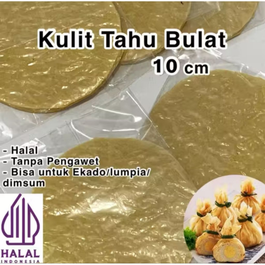 25 Lembar Kulit Tahu Bulat 10 cm Kulit Tahu Asin