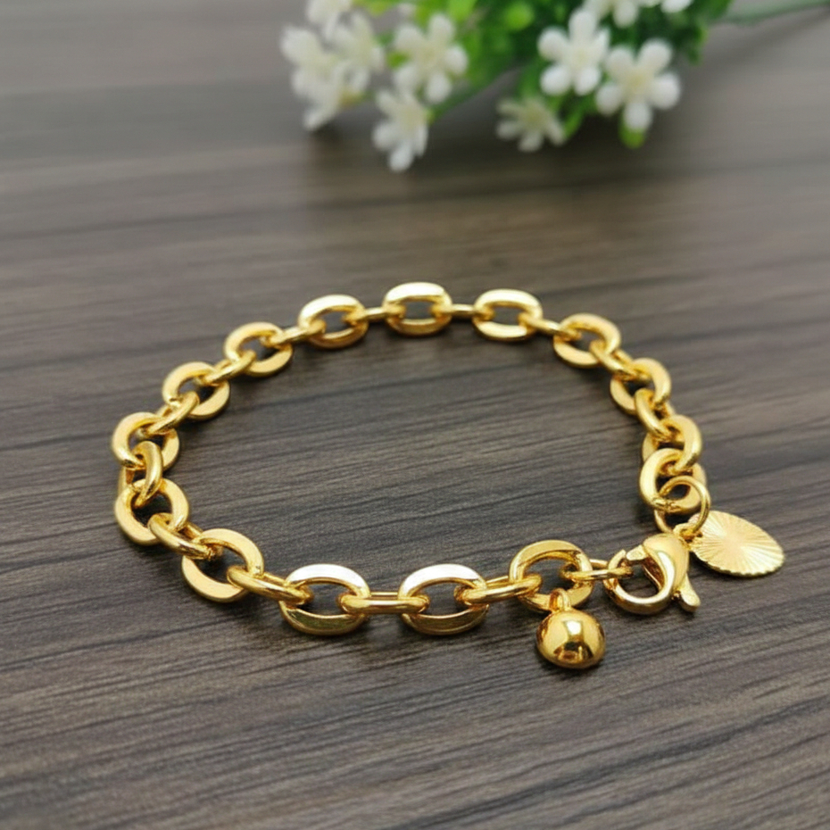 Gelang Rantai Nuri Emas "Classic Oval Link" – Pesona Elegan & Modern