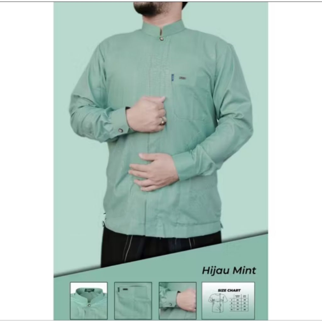 Kemeja Koko Ammu Premium - Hijau Mint